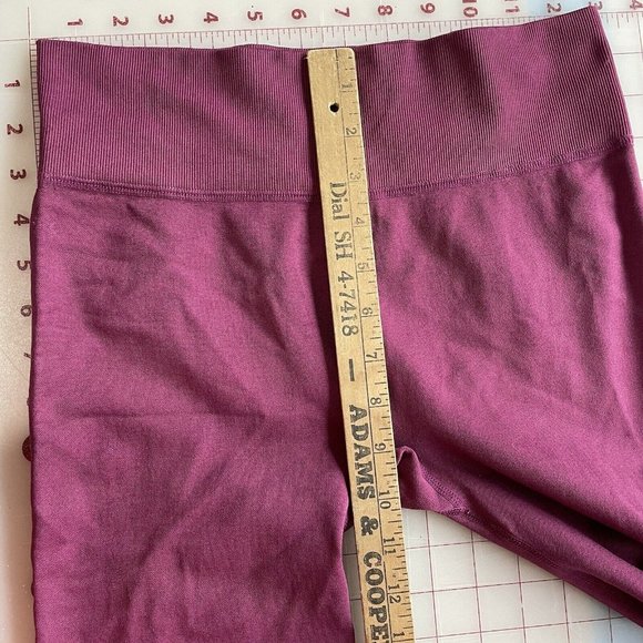 L'urv Leggings Womens  Medium Mauve Pink  High Rise Pull On Nylon Spandex - Picture 11 of 13